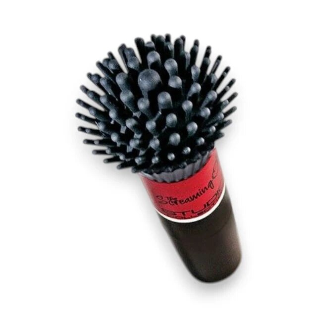 SCREAMING O Aparat de masaj Makeup Brush Vibe în formă de pensulă pentru clitoris și zone erogene 4 viteze negru cu roșu