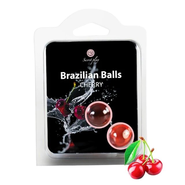 Secret Play Bile Braziliene - Cherry ulei de masaj pentru corp si zonele erogene cu aroma de cirese 1 x 2 bucati