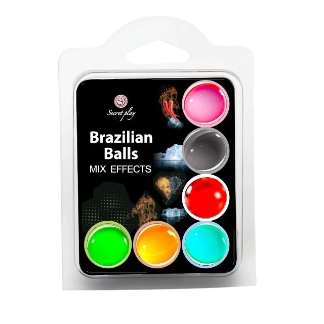Secret Play Bile Braziliene - Mix Effects ulei de masaj pentru corp si zonele erogene cu efecte multiple 1 x 6 bucati