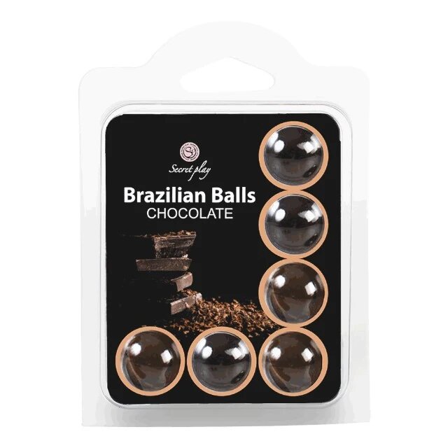 Secret Play Bile cu ulei de masaj Brazilian Balls Chocolate cu vitamina E aromă de ciocolată 6 bucăți