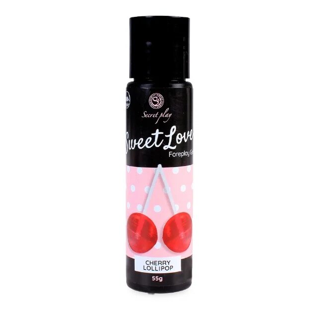 Secret Play Gel intim comestibil Sweet Love - Cherry Lollypop cu aromă de acadea cu cireșe 55 gr