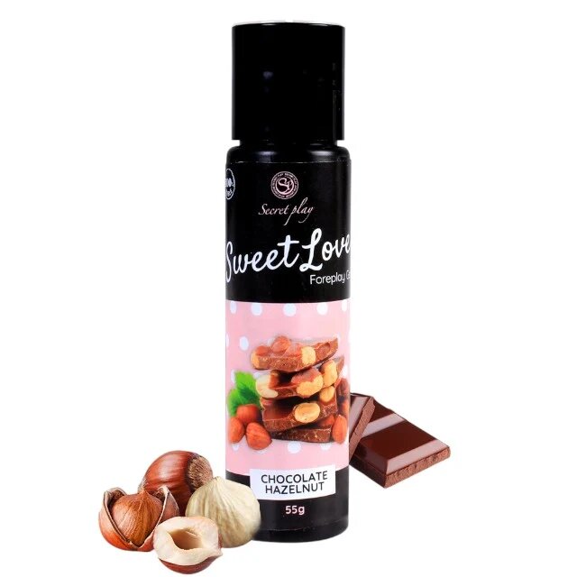 Secret Play Gel intim comestibil Sweet Love - Chocolate Hazelnut cu aromă de ciocolată cu alune de pădure 55 gr
