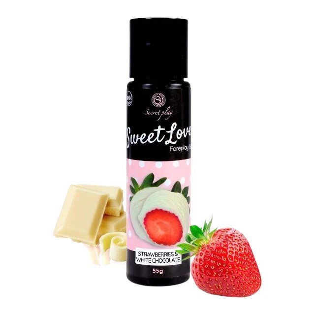 Secret Play Gel intim comestibil Sweet Love - Chocolate Strawberry cu aromă de căpșuni și ciocolată 55 gr