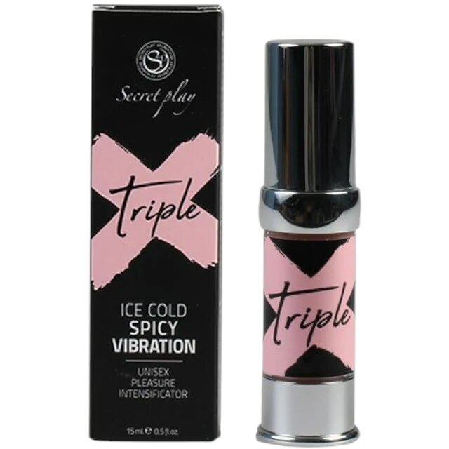 Secret Play Gel vibrator unisex Triple X pentru stimularea zonelor intime cu efect triplu de furnicături încălzire și răcire 15 ml