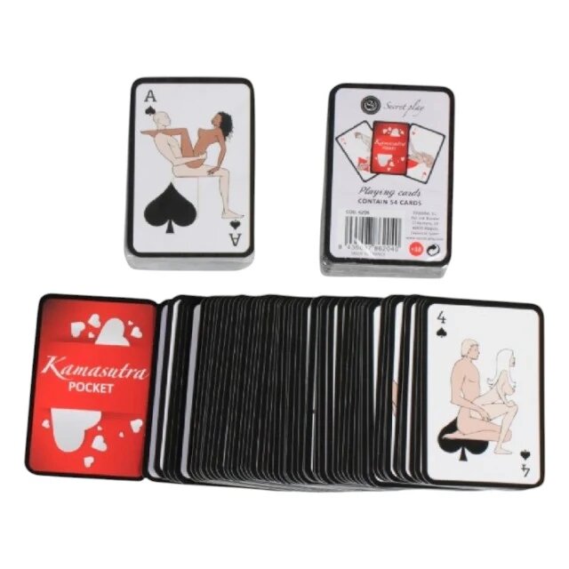 Secret Play Joc erotic pentru cupluri Kamasutra Pocket cărți de joc cu poziții sexuale mărime compactă de buzunar