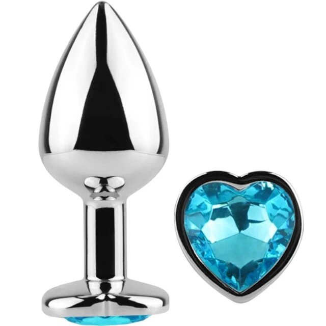 Secret Play Plug anal – Blue Heart din aluminiu ultra-neted 7 cm