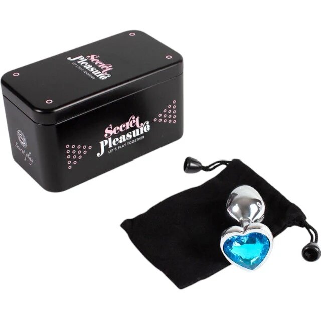 Secret Play Plug anal – Blue Heart din aluminiu ultra-neted 7 cm