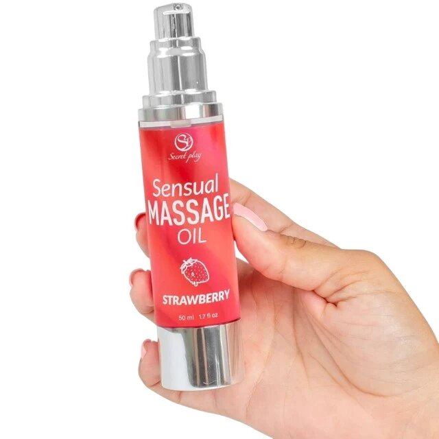 Secret Play Ulei de masaj Sensual Massage Oil - Strawberry cu efect hidratant aromă de căpșuni 50 ml