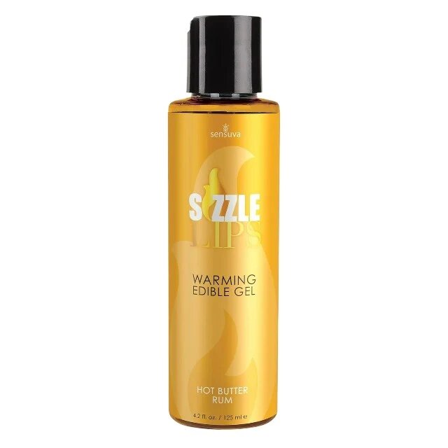 SENSUVA Gel comestibil Sizzle Lips HOT BUTTER RUM cu efect de încălzire gust de rom cu unt fierbinte 125 ml