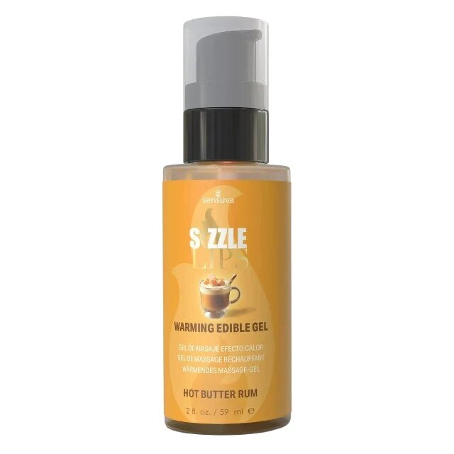 SENSUVA Gel comestibil Sizzle Lips HOT BUTTER RUM cu efect de încălzire gust de rom cu unt fierbinte 59 ml
