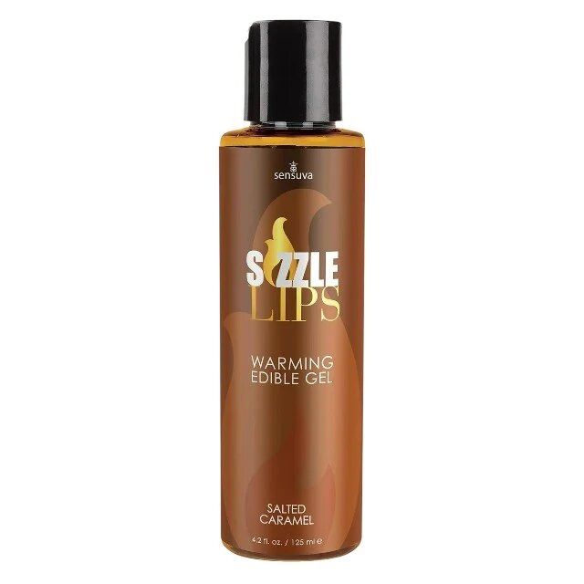 SENSUVA Gel comestibil Sizzle Lips SALTED CARAMEL cu efect de încălzire gust de caramel sărat 125 ml