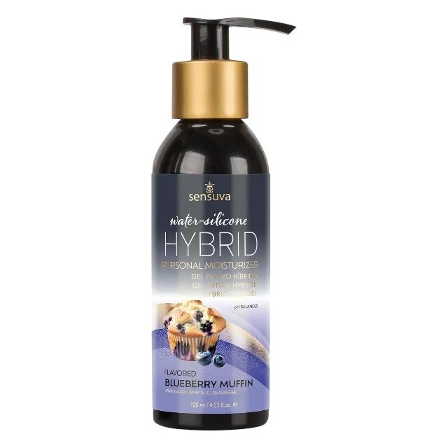 SENSUVA Gel lubrifiant - Hybrid Blueberry Muffin formula hibrida pe baza de apa si silicon cu aroma de briosa cu afine 125 ml