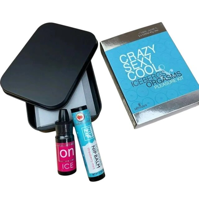 SENSUVA Set Crazy Sexy Cool Pleasure Kit cu ulei și balsam cu efect de răcire pentru stimulare clitoris și sâni