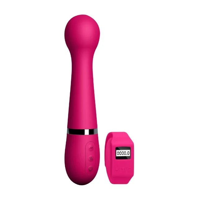 SEXERCISE Vibrator wand Pelvic Muscle Training Set pentru exerciții kegel 10 funcții de vibrație control prin telecomandă tip ceas roz