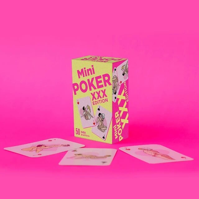 SEXITIVE Cărți de joc pentru adulți Mini Poker XXX Edition cu 50 de poziții sexuale potrivit pentru petreceri (52 cărți)