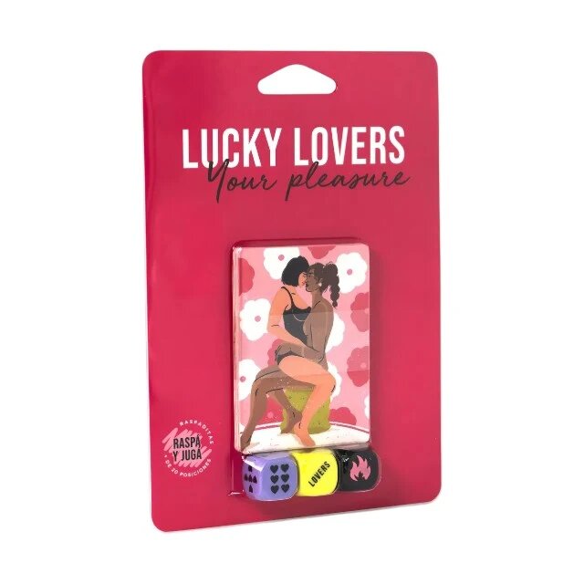 SEXITIVE Joc erotic pentru cupluri Lucky Lovers Your Pleasure include 3 zaruri și 13 cartonașe răzuibile (LGBTQ)