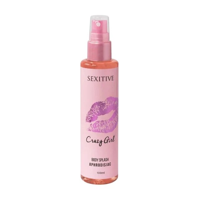 SEXITIVE Spray cu feromoni pentru corp Crazy Girl Body Splash pentru femei note de zmeură lămâie Amalfi și miere albă 100 ml