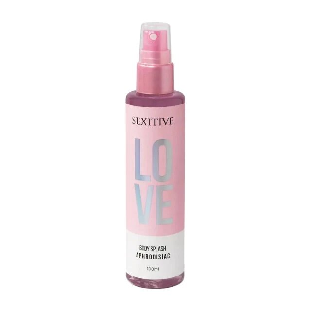 SEXITIVE Spray cu feromoni pentru corp Love Body Splash pentru femei note de coacăze negre cocos și lăcrămioare 100 ml