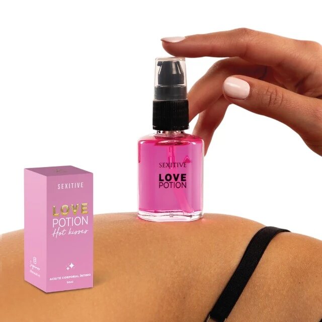 SEXITIVE Ulei comestibil Love Potion - Cotton Candy pentru masaj și sex oral efect de încălzire aromă de vată de zahăr 30 ml (P13305)