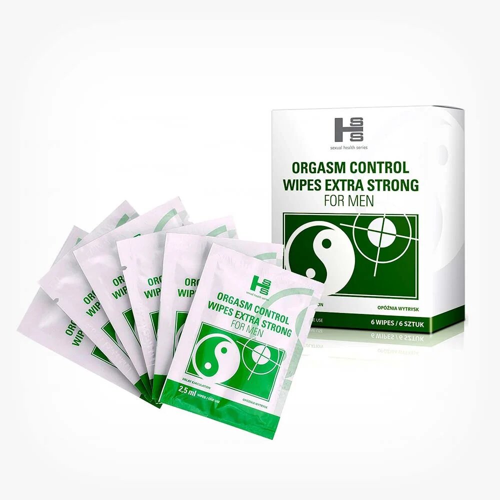 Sexual Health Series Servetele naturale Orgasm Control - Extra Strong pentru intarzierea ejacularii 6 plicuri