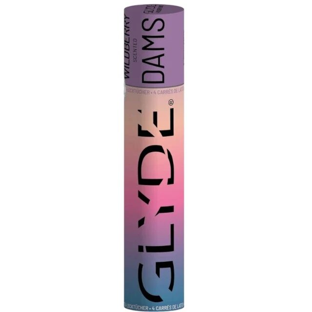SHEER GLYDE DAMS Folii SheerGlyde - Dams pentru protectia in timpul sexului oral si vaginal aroma blackberries 4 buc