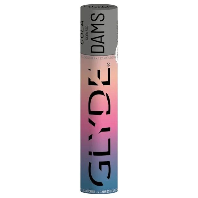 SHEER GLYDE DAMS Folii SheerGlyde - Dams pentru protectie in timpul sexului oral si vaginal aroma cola 4 buc