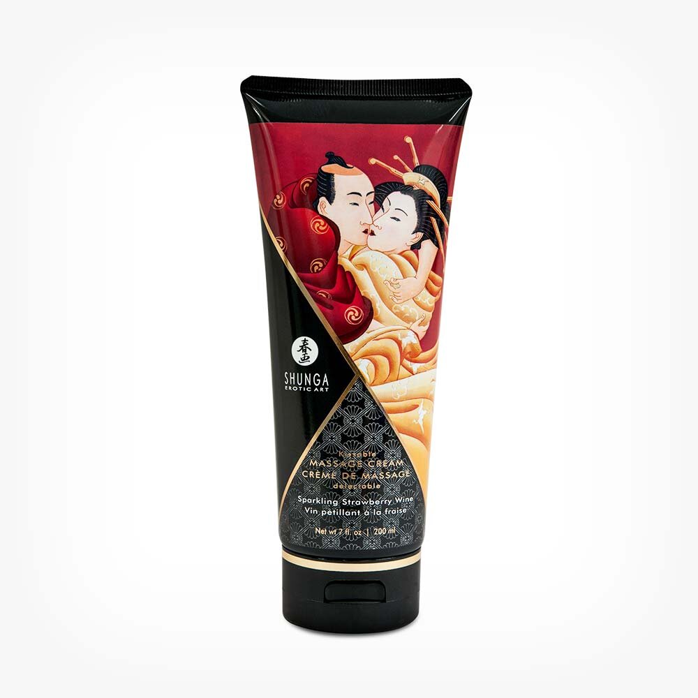 SHUNGA Crema de masaj cu aroma de vin spumant de capsuni 200 ml