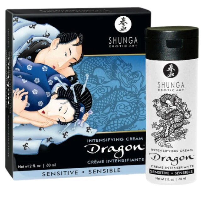 SHUNGA Cremă unisex Dragon Intensifying Sensitive Cream pentru stimularea zonelor intime cu efect dublu de încălzire și răcire 60 ml