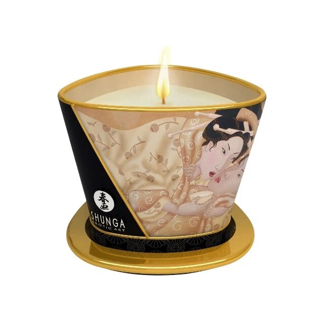 SHUNGA Lumânare pentru masaj Desire - Vanilla Fetish cu uleiuri 100% naturale aromă de vanilie 170 ml