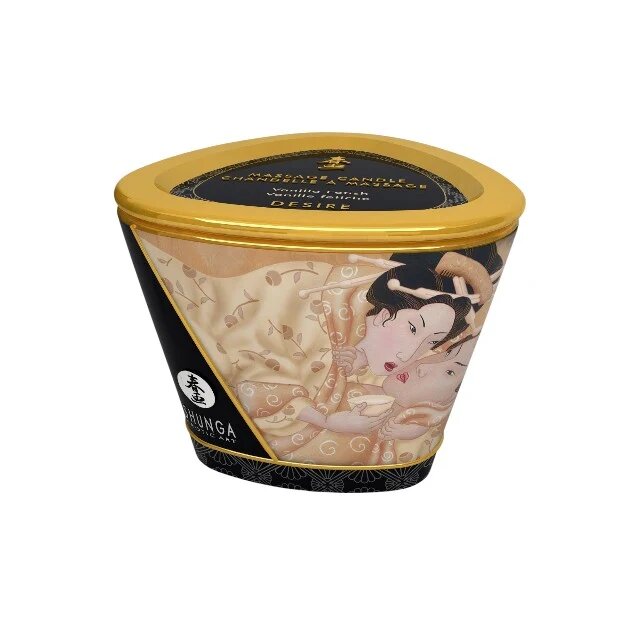 SHUNGA Lumânare pentru masaj Desire - Vanilla Fetish cu uleiuri 100% naturale aromă de vanilie 170 ml