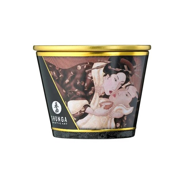 SHUNGA Lumânare pentru masaj Excitation - Intoxicating Chocolate cu uleiuri 100% naturale cu aromă de ciocolată 170 ml