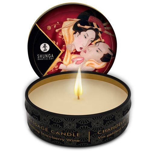 SHUNGA Lumanare pentru masaj ROMANCE - cu aroma de capsuni 30 ml