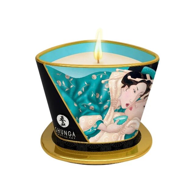 SHUNGA Lumânare pentru masaj Sensual - Island Blossoms cu uleiuri 100% naturale cu aromă de flori exotice 170 ml