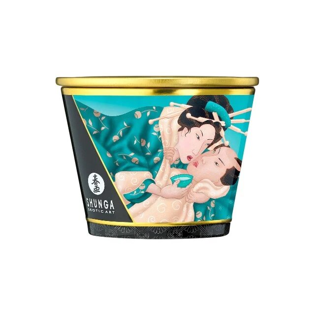 SHUNGA Lumânare pentru masaj Sensual - Island Blossoms cu uleiuri 100% naturale cu aromă de flori exotice 170 ml