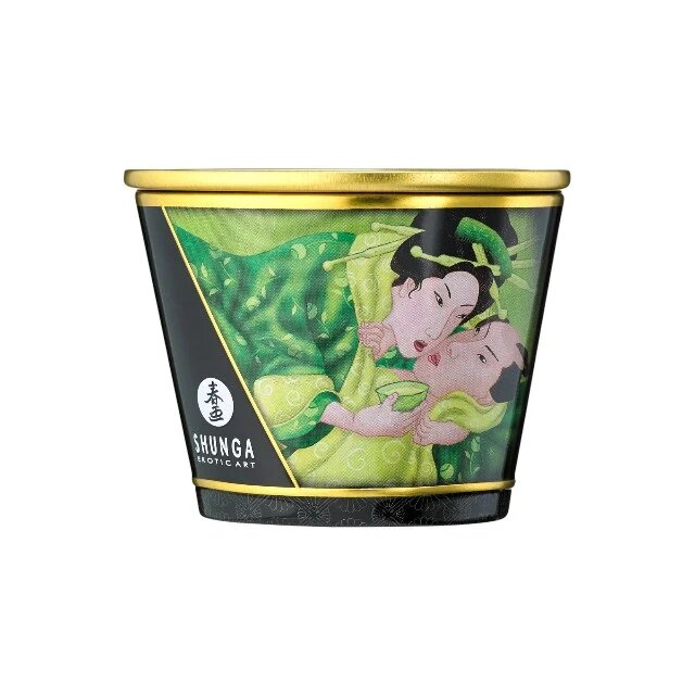 SHUNGA Lumânare pentru masaj Zenitude - Exotic Green Tea cu uleiuri 100% naturale cu aromă de ceai verde 170 ml