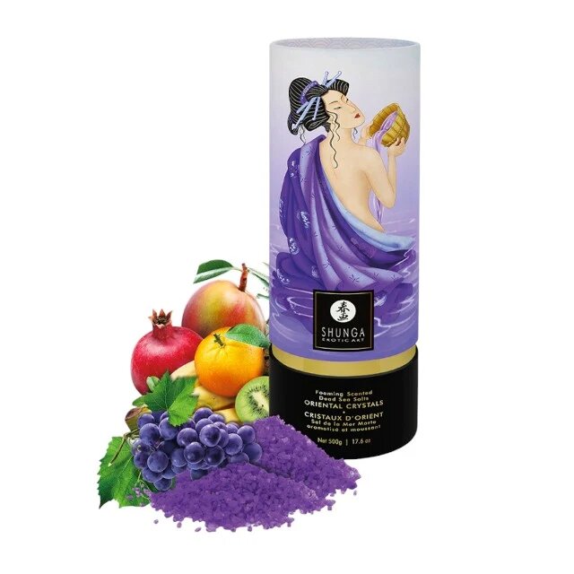 SHUNGA Sare de baie Oriental Crystals Exotic Fruits cu sare de mare din Marea Moartă cu efect afrodisiac 500 gr