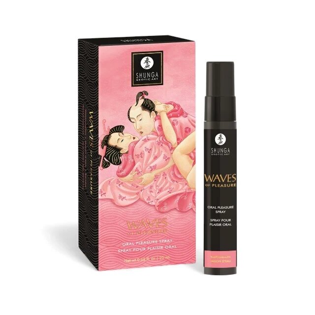 SHUNGA Spray pentru sex oral Waves Of Pleasure Watermelon crește producția de salivă aromă pepene roșu 20 ml