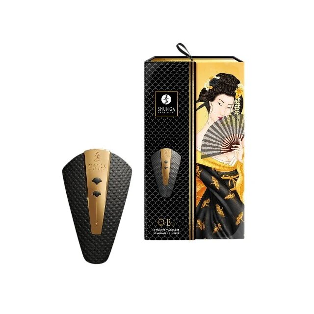 SHUNGA Vibrator - Obi Black pentru clitoris 5 niveluri de intesitate si 10 functii de vibratie 11.5 cm negru