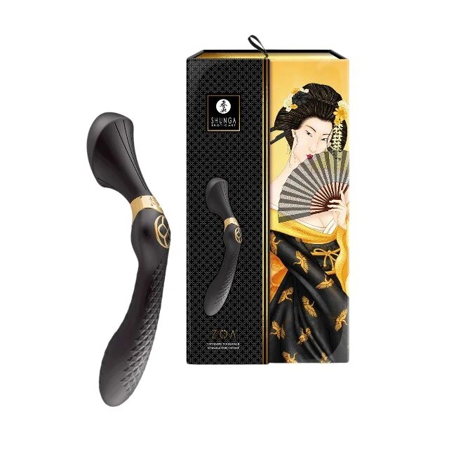 SHUNGA Vibrator - Zoa Black motor puternic silentios si discret 10 functii de vibratie 26.5 cm negru