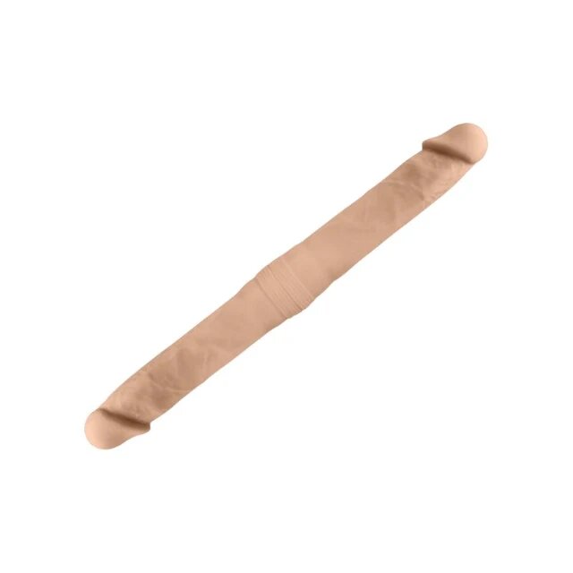 Silexd Dildo dublu SILEX-D Double Dong S Size pentru dublă penetrare reactiv la căldură lungime 38.5 cm culoarea pielii