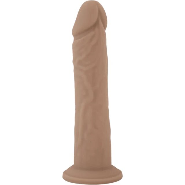 Silexd Dildo SILEX-D 8” Model 2 design realist reactiv la căldură bază cu ventuză pentru fixare lungime 20.3 cm culoarea pielii