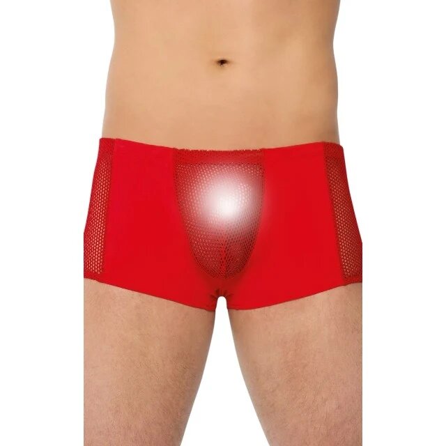 SoftLine Boxeri sexy Shorts 4515 lenjerie erotică pentru bărbați cu secțiune frontală din plasă culoare roșu mărime M