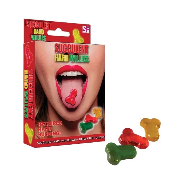 Spencer & Fleetwood Bomboane Succulent Hard Willies în formă de penis aromă de fructe asortate 12 bucăți