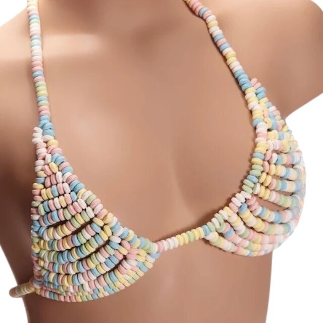 Spencer & Fleetwood Sutien comestibil Candy Bra lenjerie sexy pentru femei cu gust dulce Tutti Frutti mărime universală