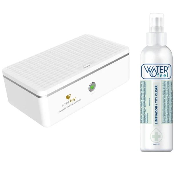 STERTOY Set pentru sterilizare jucarii 99.99% eficienta lampa UV de ultima generatie spray Toy Cleaner Waterfeel inclus