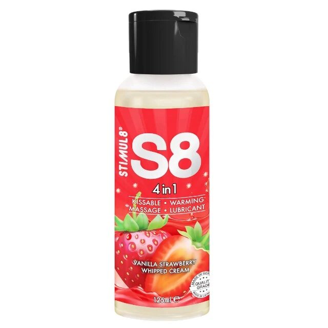 STIMUL8 S8 Lubrifiant - 4 in 1 pentru corp gel masaj lubrifiant capsuni 125 ml
