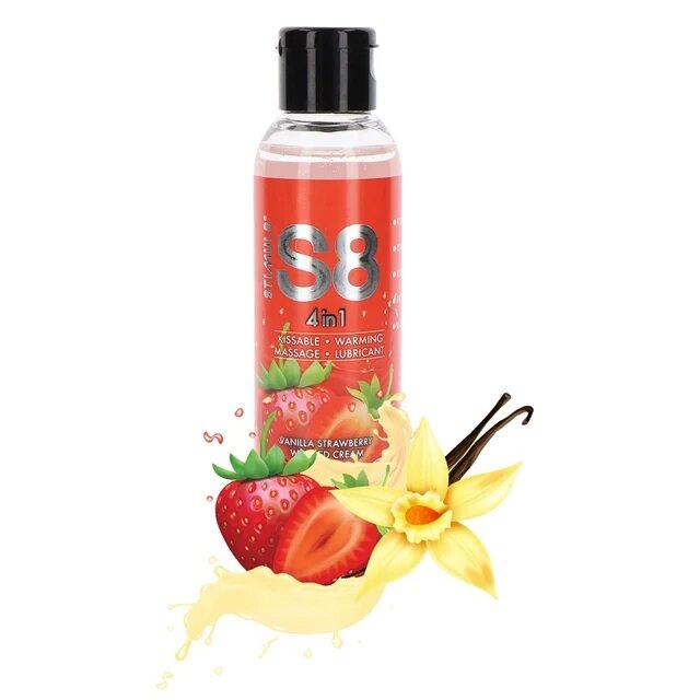 STIMUL8 S8 Lubrifiant - 4 in 1 pentru corp gel masaj lubrifiant capsuni 125 ml