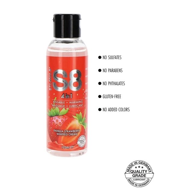 STIMUL8 S8 Lubrifiant - 4 in 1 pentru corp gel masaj lubrifiant capsuni 125 ml