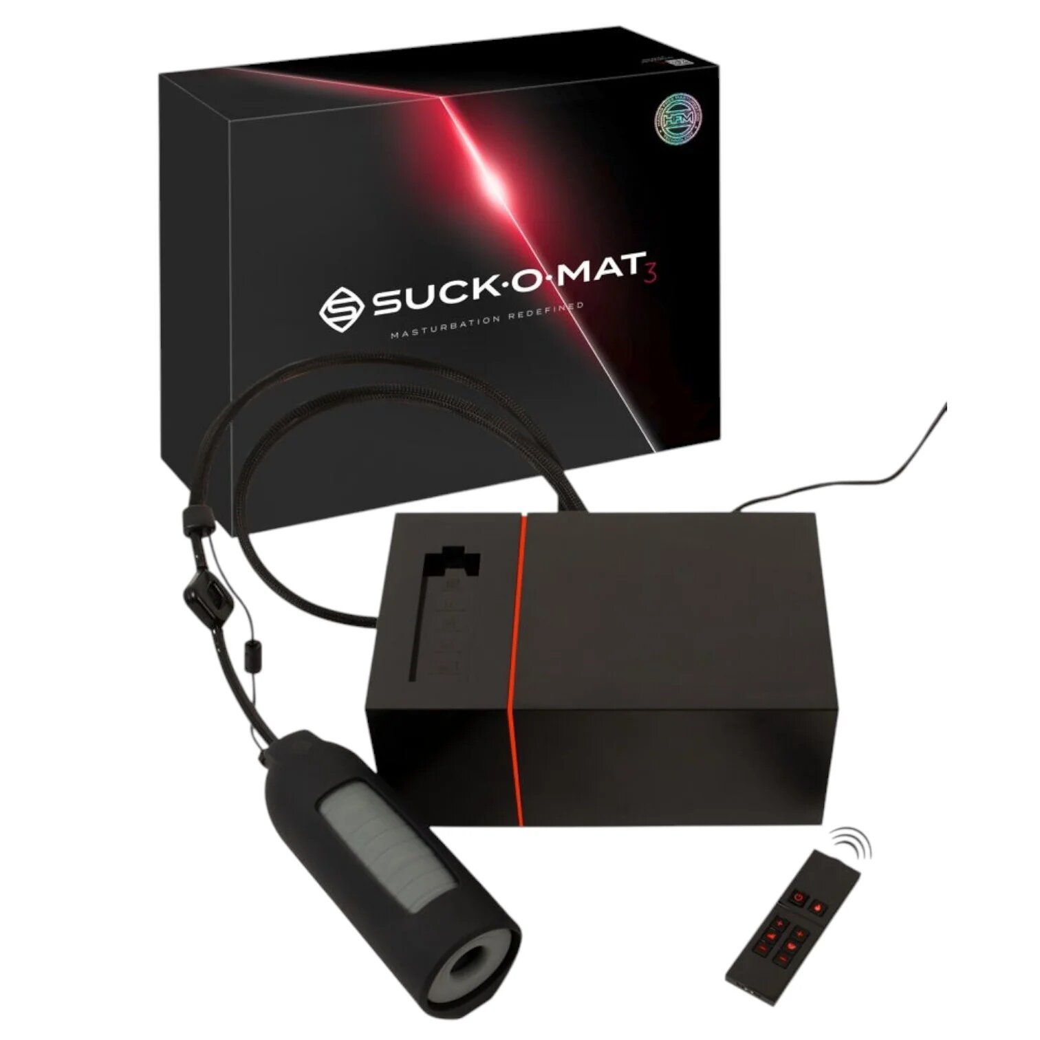 SUCK Masturbator automat -O-MAT 3 10 funcții de simulare sex oral cu 280 impulsuri pe minut 10 funcții de vibrație negru cu gri
