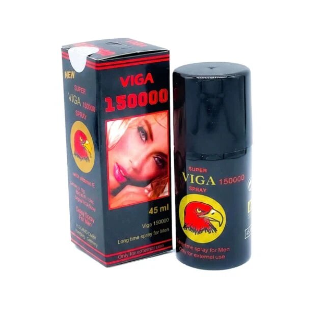 SUPER VIGA Spray 150000 Black - Long Time Spray for Men pentru întârzierea ejaculării cu vitamina E 45 ml